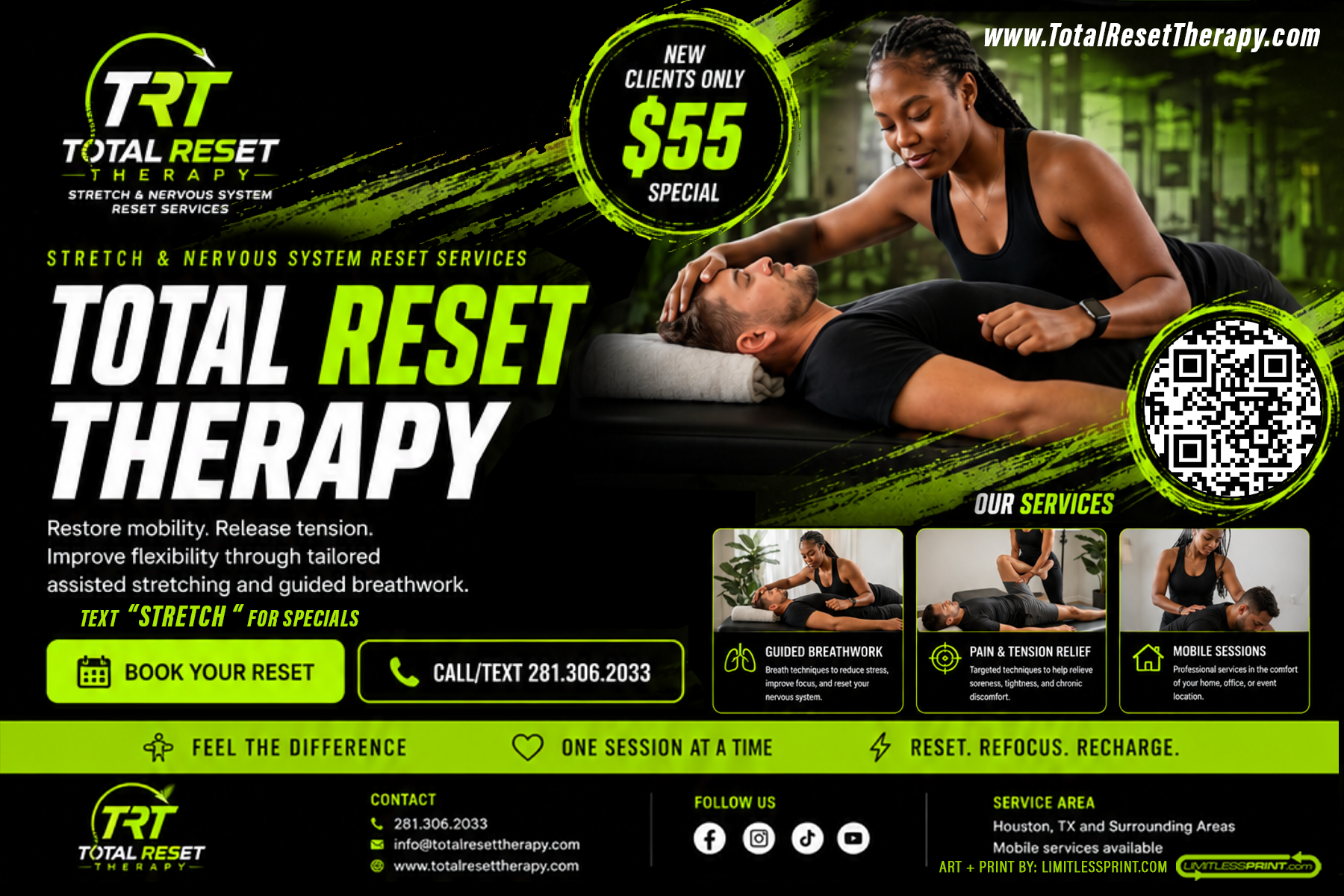 Total Reset Therapy flyer and service promotion